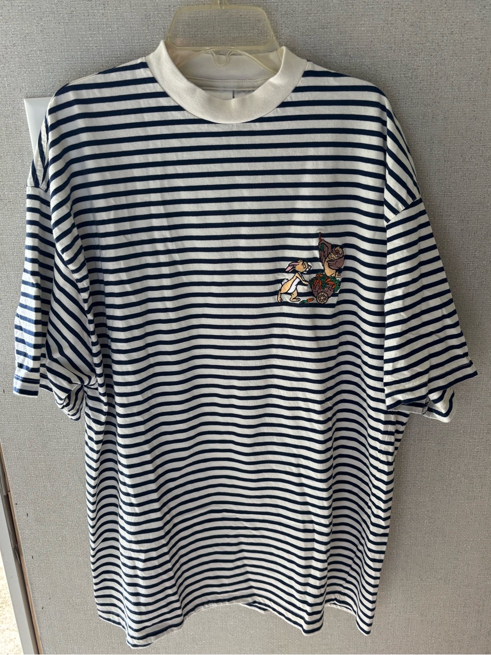 Vintage 90s Disney Store Rabbit Owl Striped Embroidered Shirt XXL